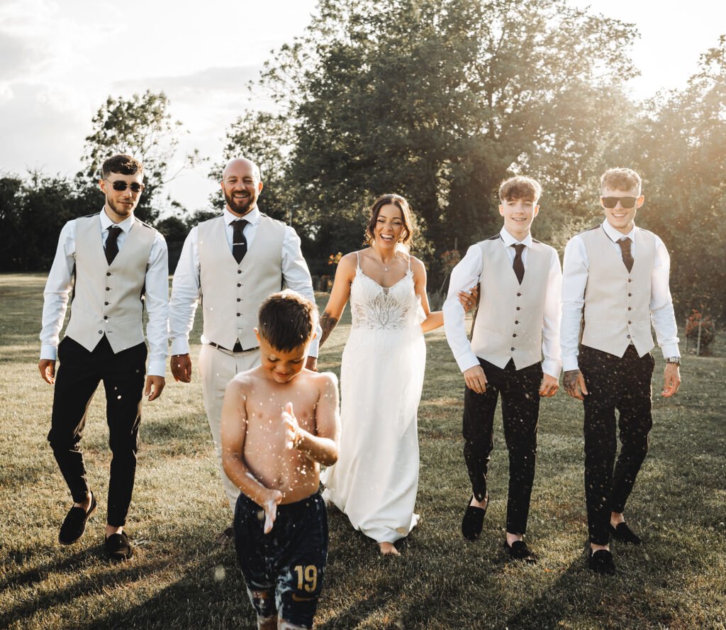 Natural wedding moment captured in Cambridgeshire